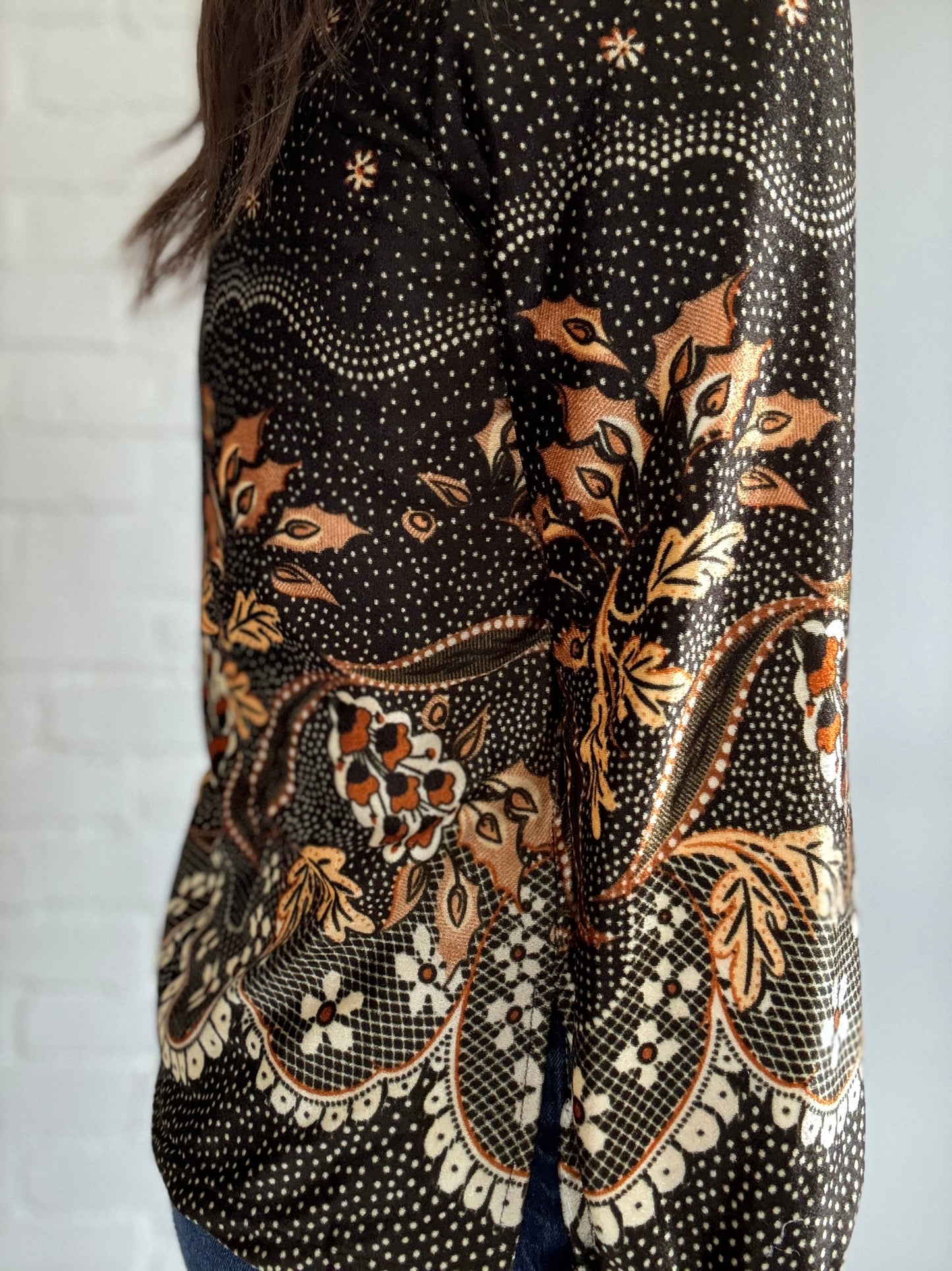 Green Velvet Nature Cardigan - Size L