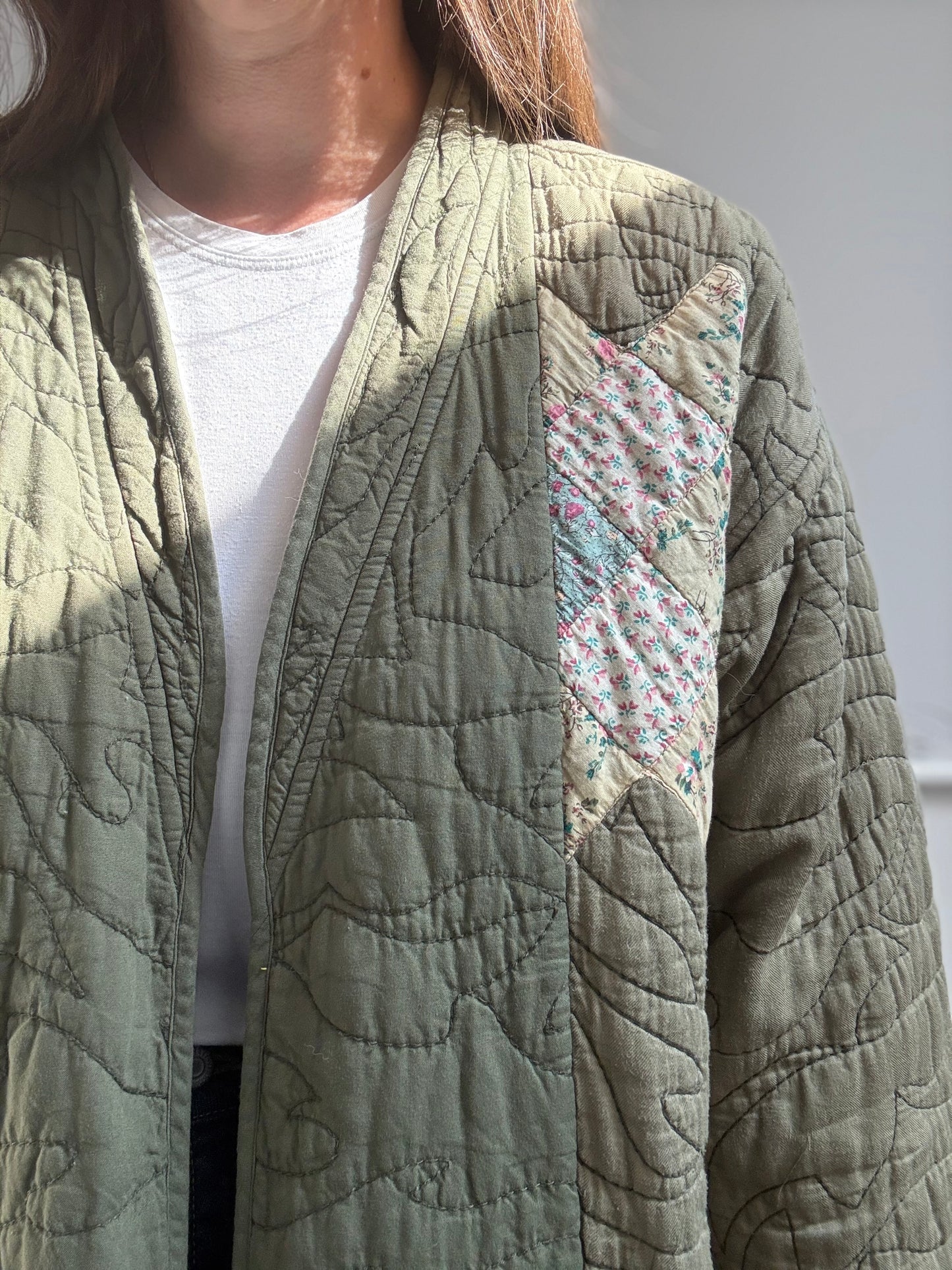 Anthro Quilted Patchwork Jacket - Size XL