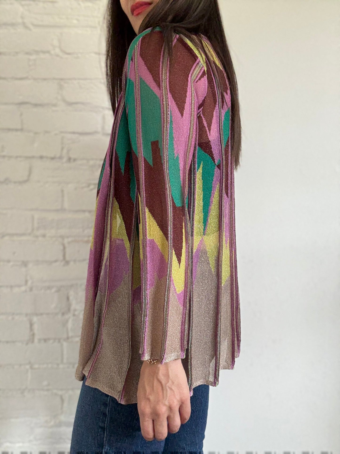 Metallic Abstract Cardigan - Size M/L