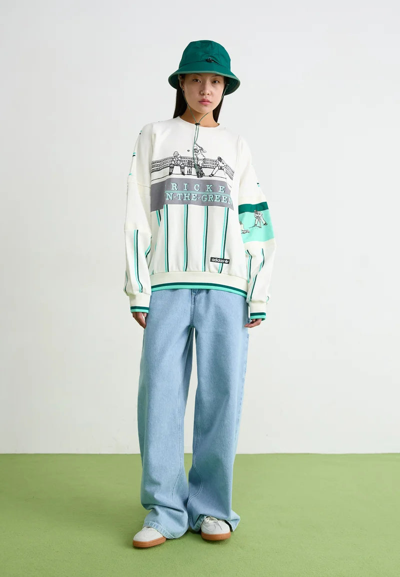 Retro Adidas Cricket Crew Sweatshirt - Size Large