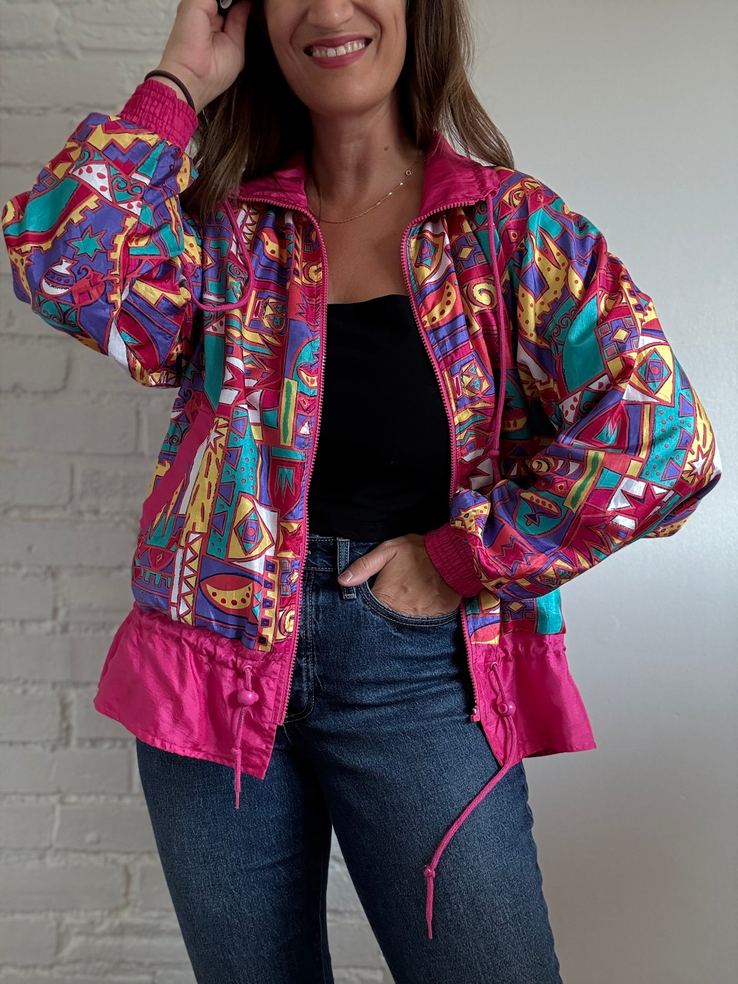 90s Eclectic Windbreaker Jacket - Size M/L