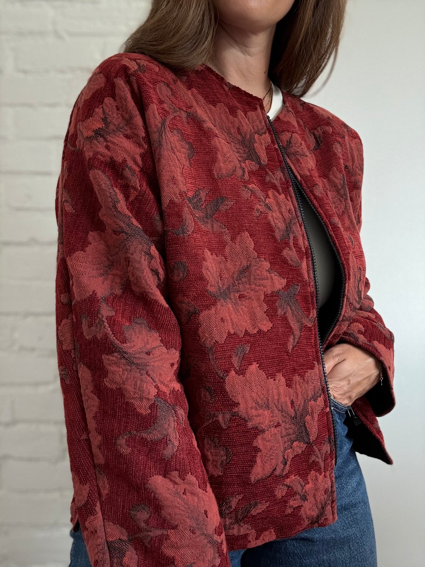 Floral Quilt Texture Jacket - Size XL