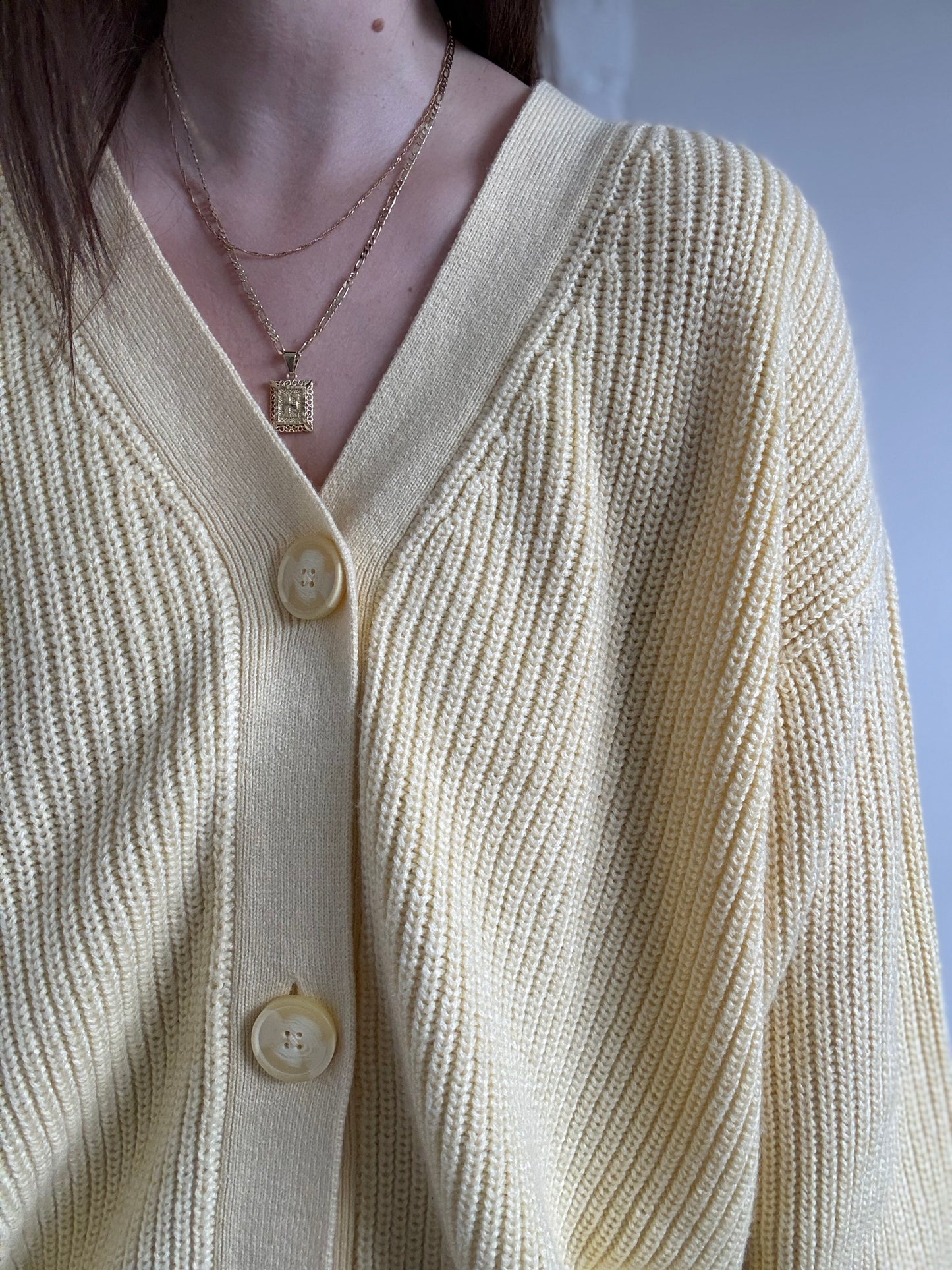Butter Yellow Knit Cardigan - Sz. XXL