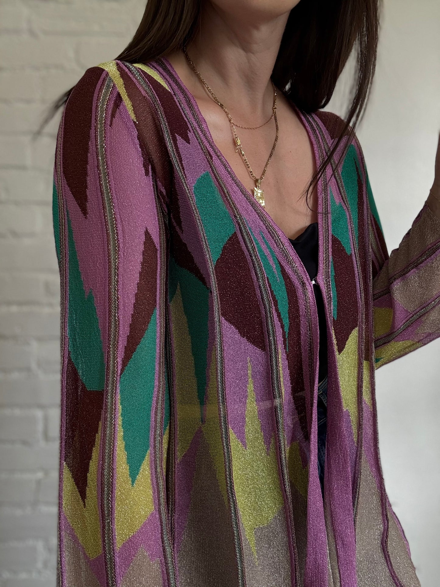 Metallic Abstract Cardigan - Size M/L