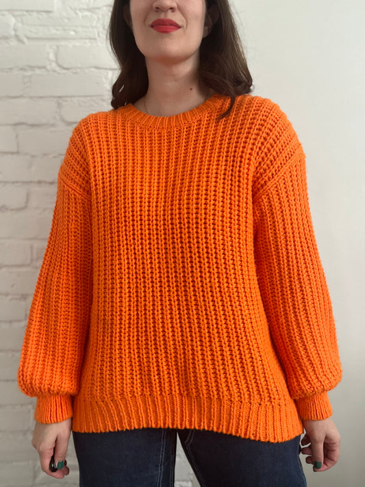 Oversized Chunky Naranja Sweater - M