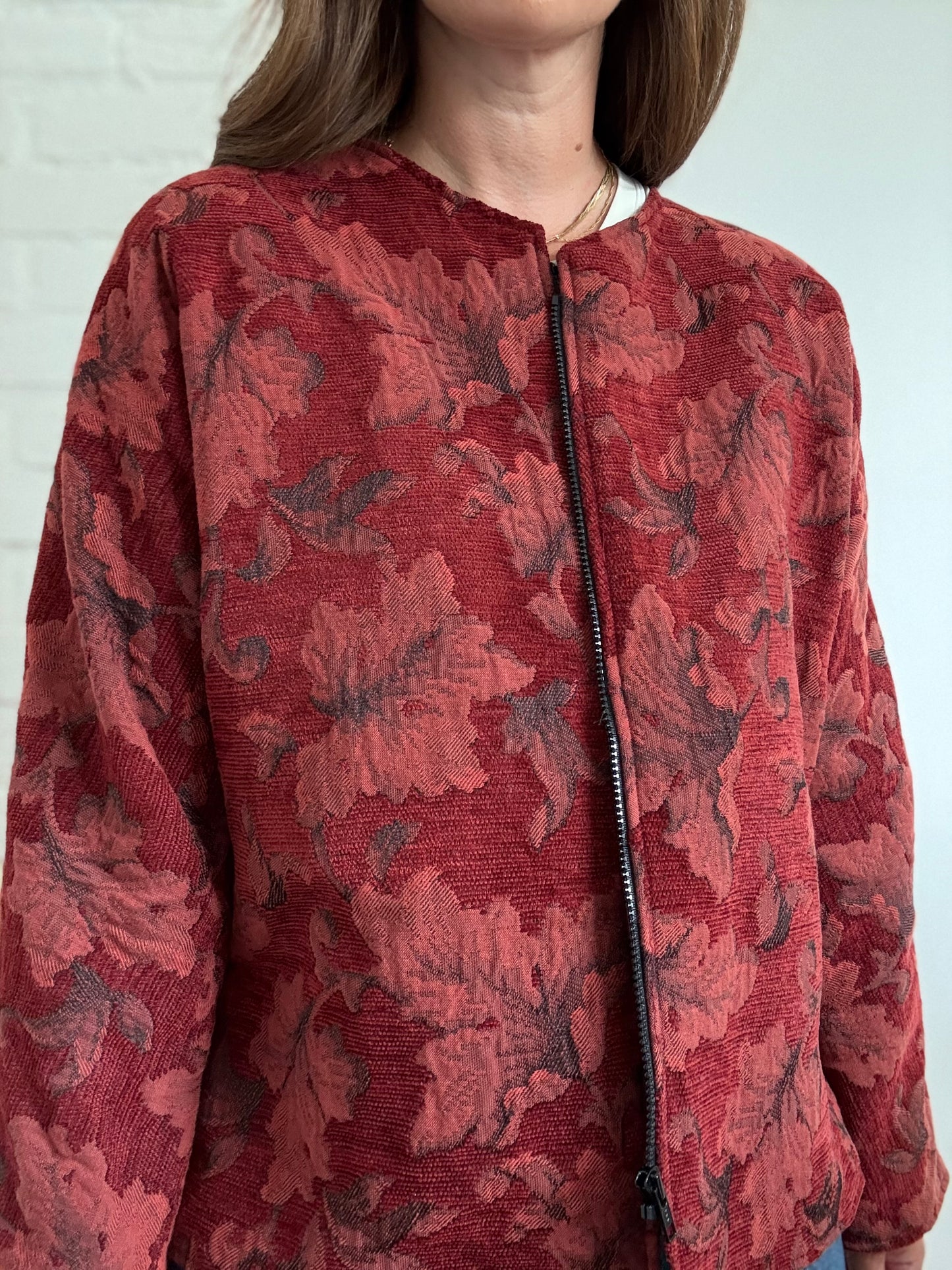 Floral Quilt Texture Jacket - Size XL