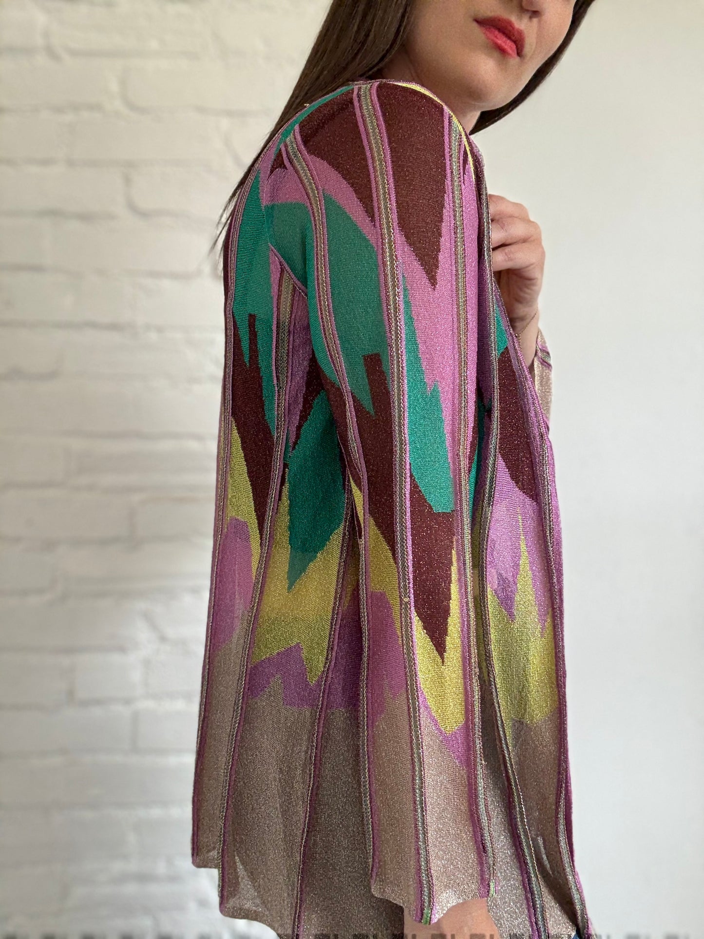 Metallic Abstract Cardigan - Size M/L
