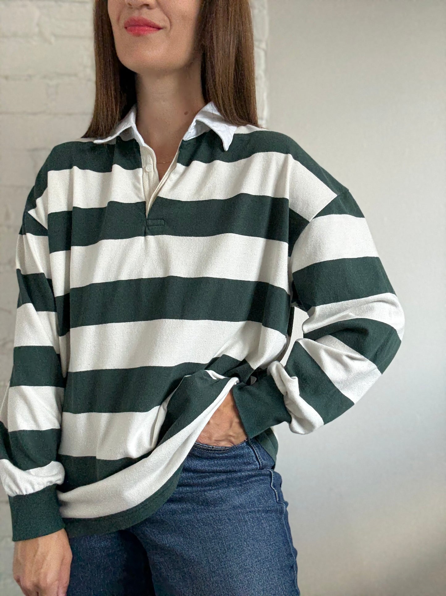 Oak + Fort Rugby Shirt - Size S (Oversized)