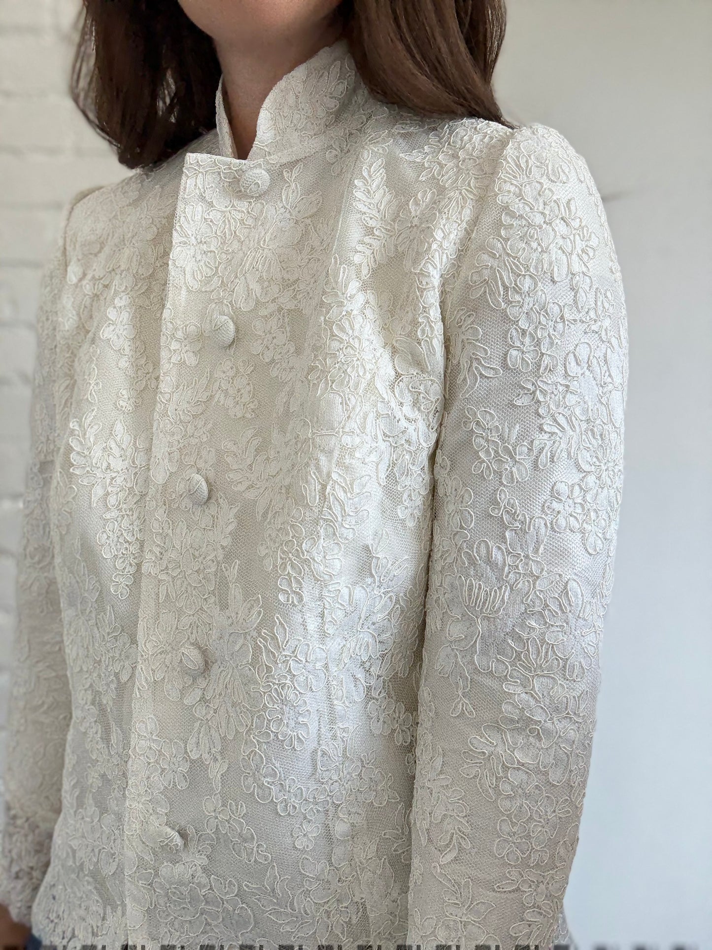 White Scalloped Lace Jacket - Size S/M