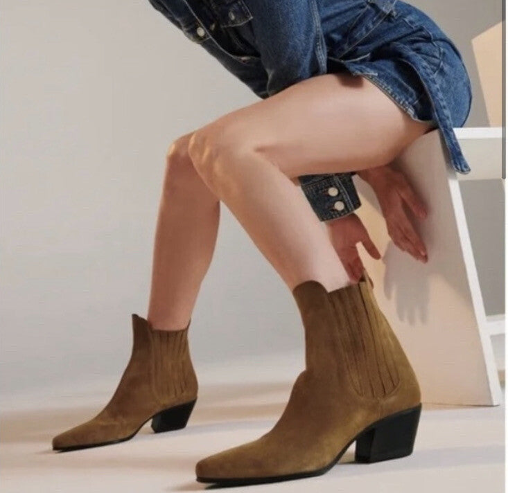 NEW Zara Suede Boots - Size 7.5 Womens
