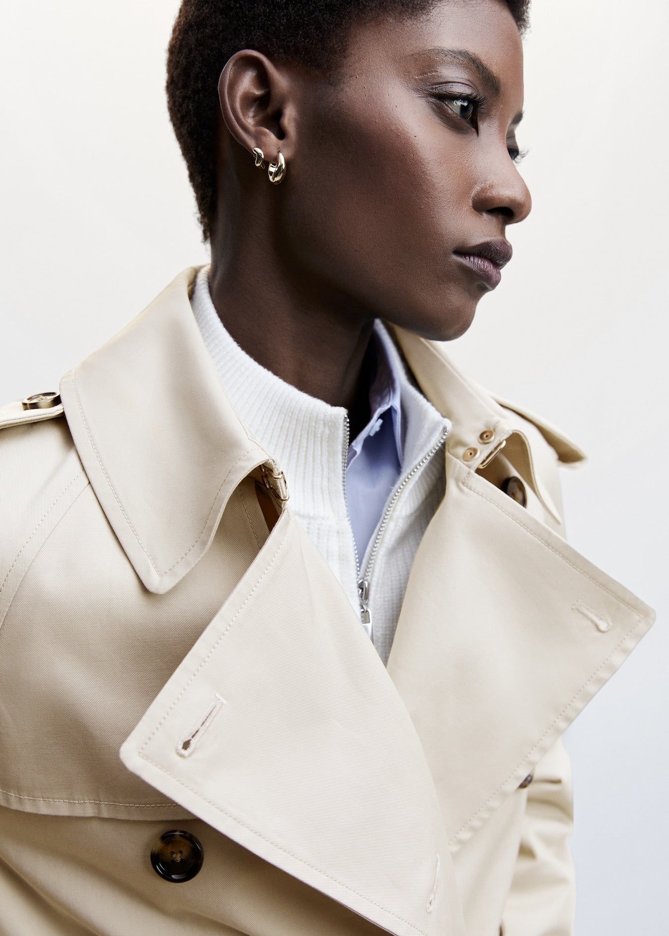 MANGO Trench Coat with Belt - Size M