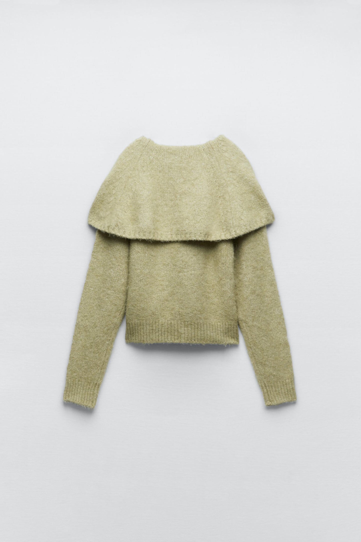 Wide Lapel Sage Sweater - S