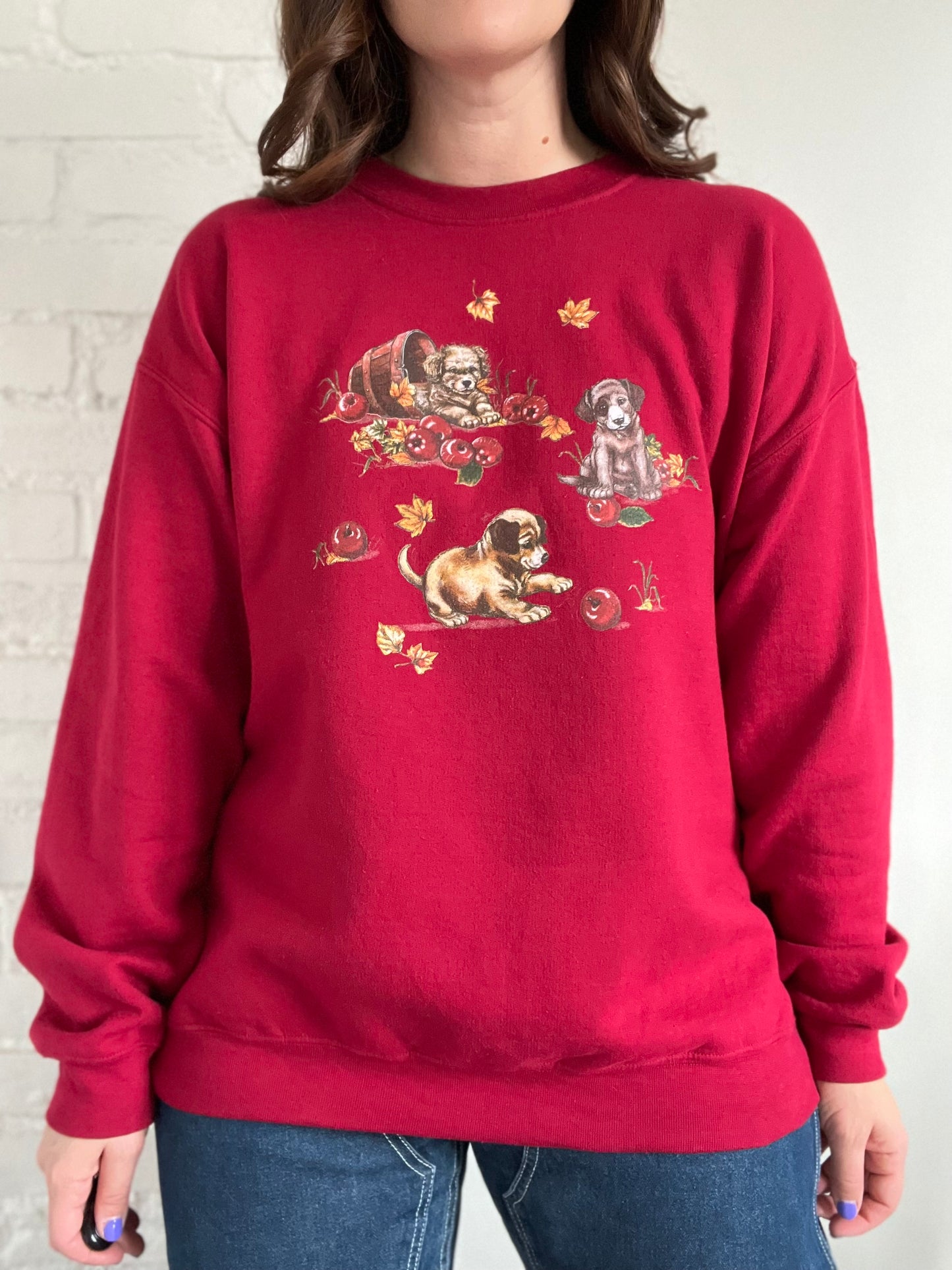 Apple Puppies Crewneck Sweater - L