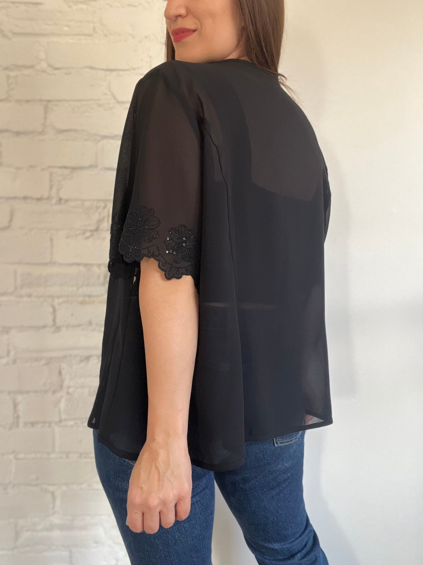 Black Sheer Topper - Size L