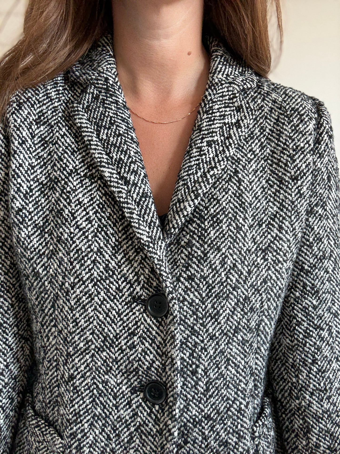 J Crew Herringbone Wool Blazer - Size L