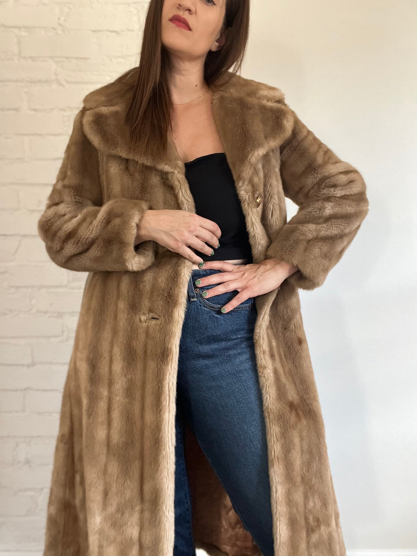 Vintage Faux Fur Jacket - S/M
