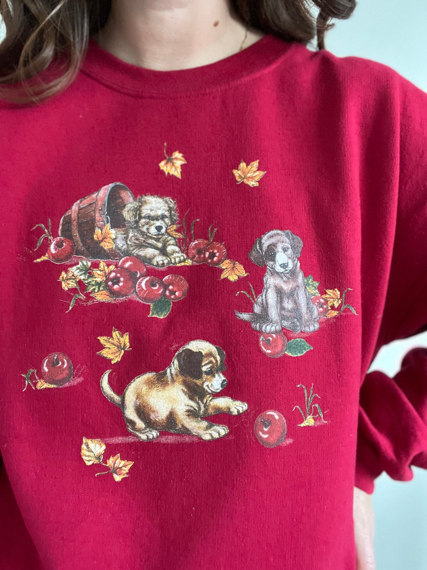 Apple Puppies Crewneck Sweater - L