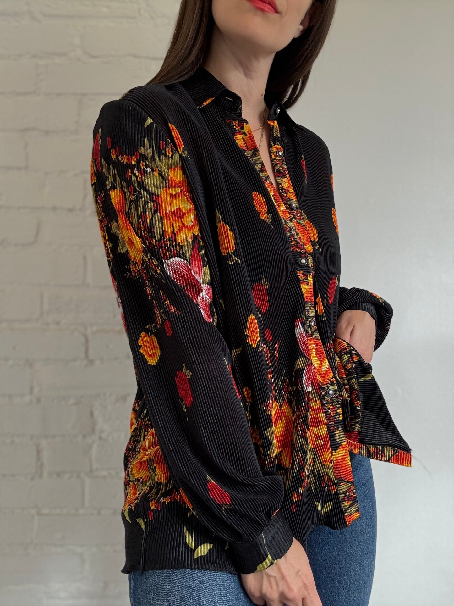 Romantic Plisse Shirt - Size XL