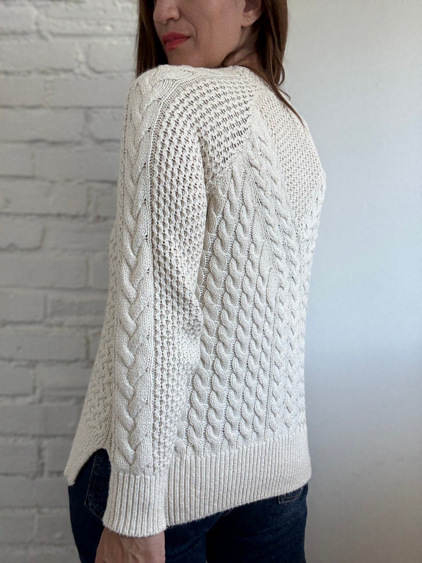 Cable Knit Tunic Sweater - Size S