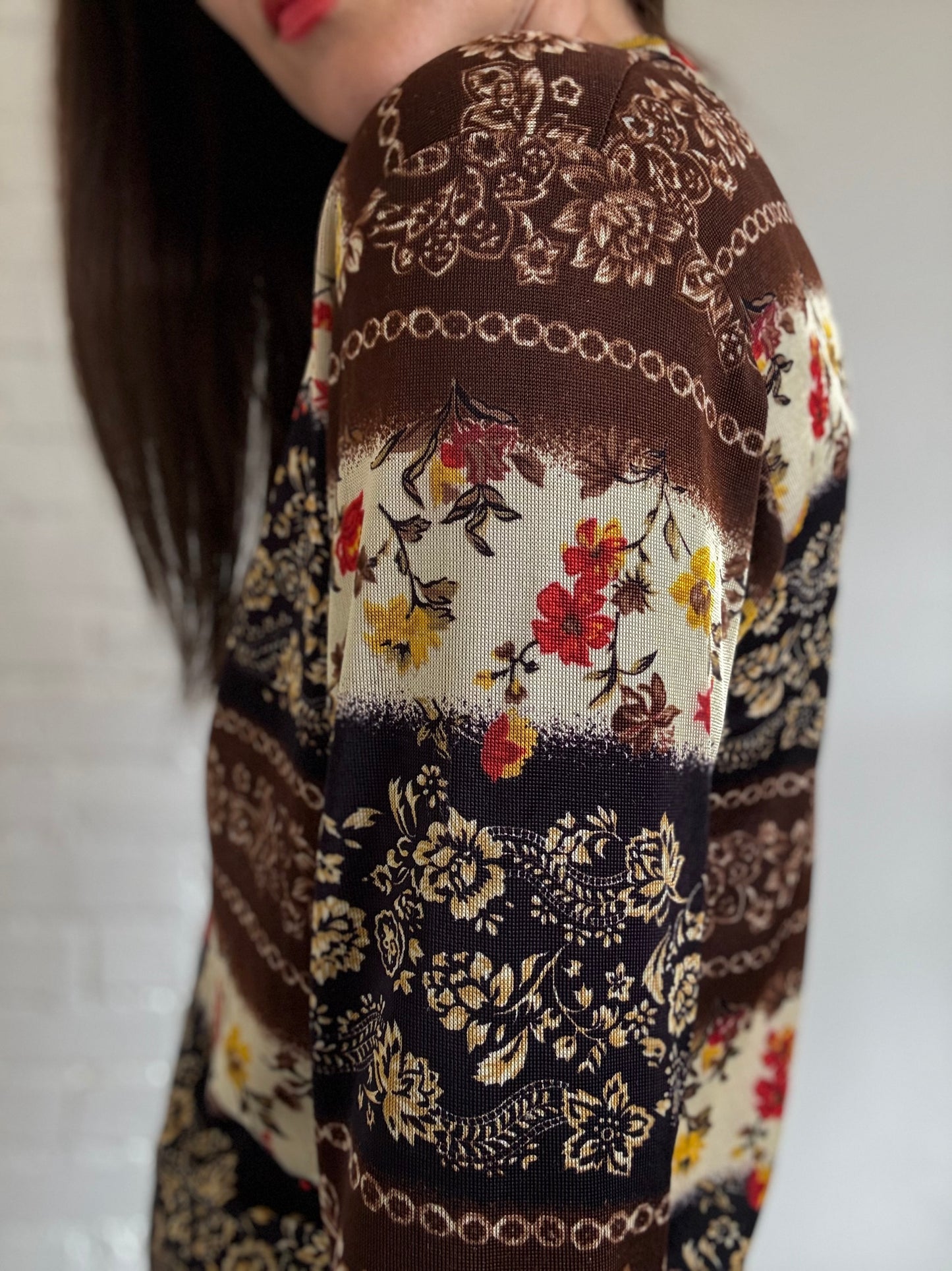 Chocolate Floral Top - Size M/L