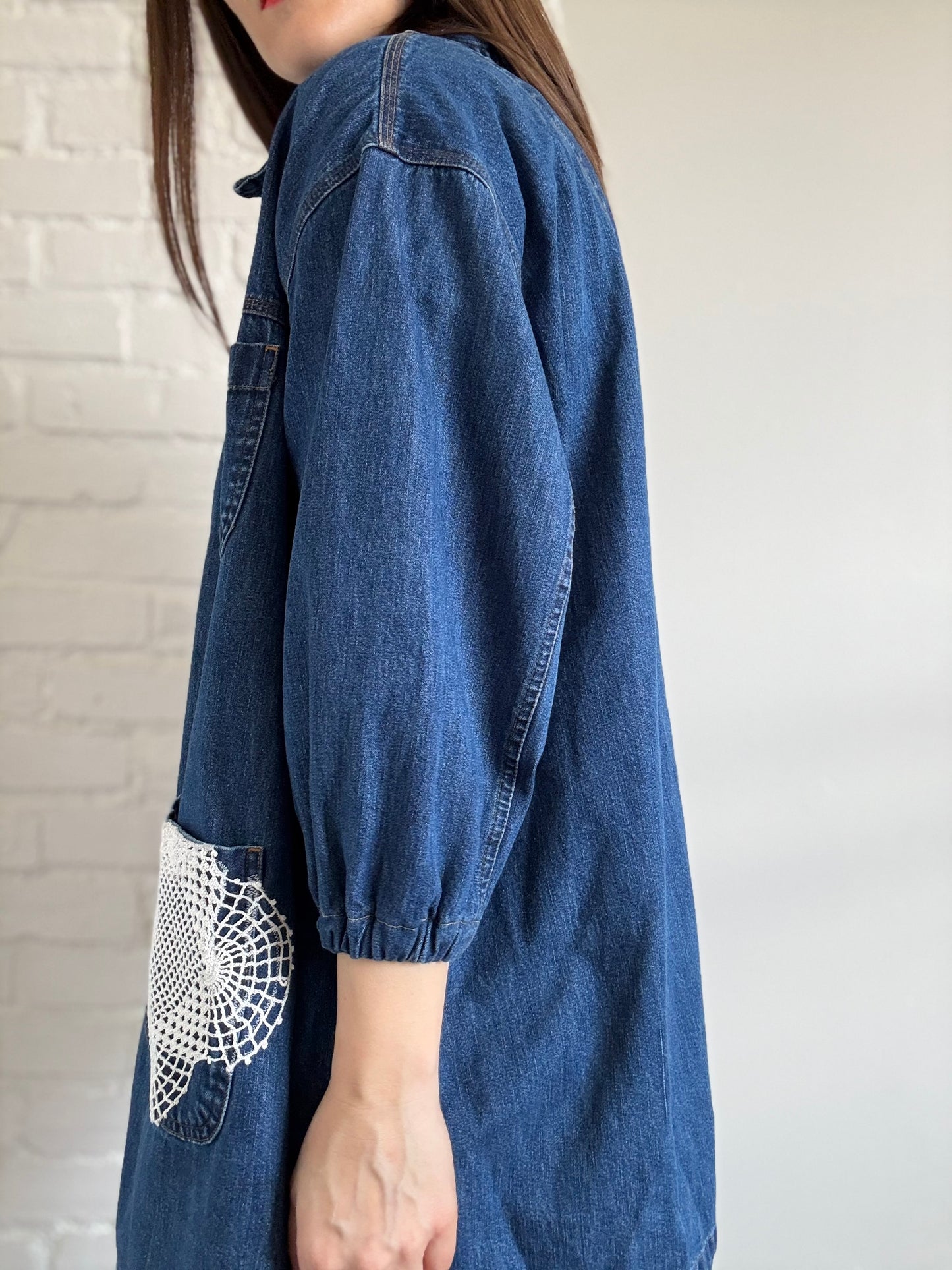 Boho Denim Jean Jacket - Sz. L
