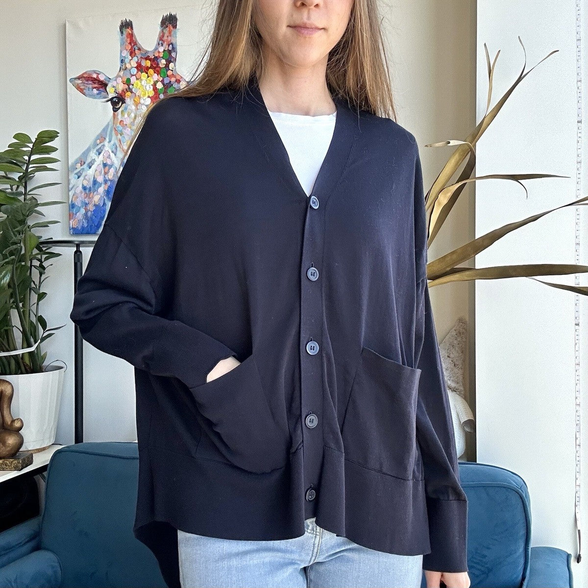 COS Draped Back Cardigan - Size M