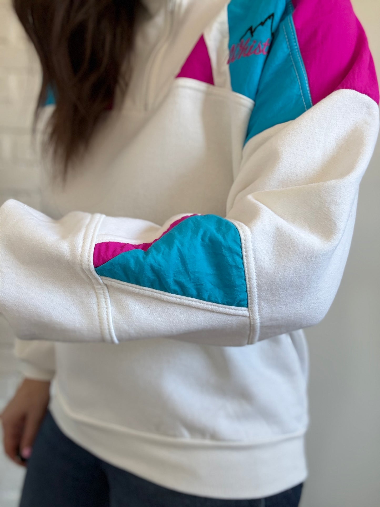 Retro Whistler Quarter Zip Sweater - Size L