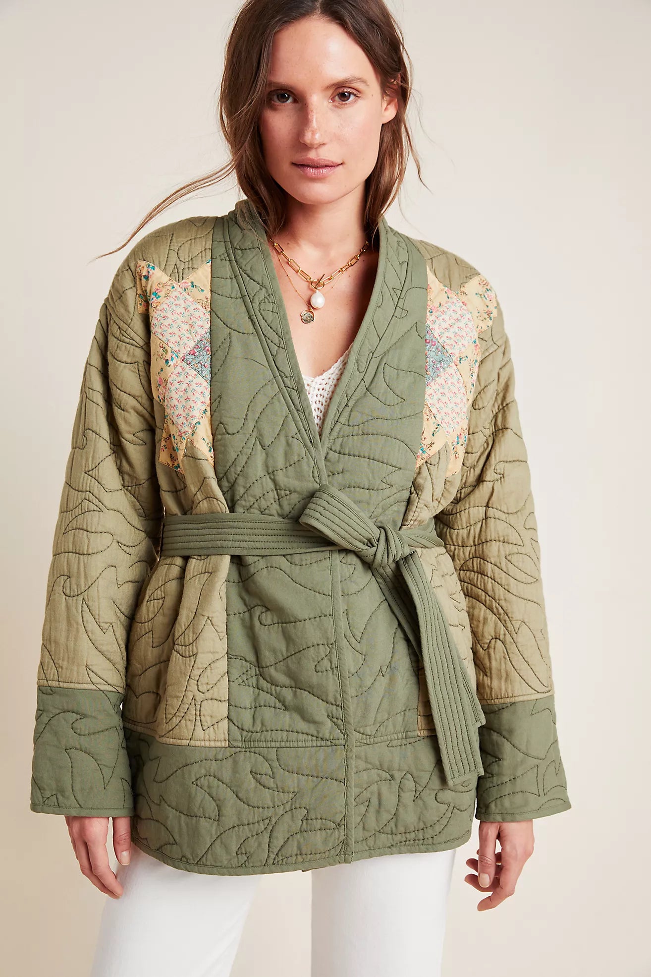 Anthro Quilted Patchwork Jacket - Size XL