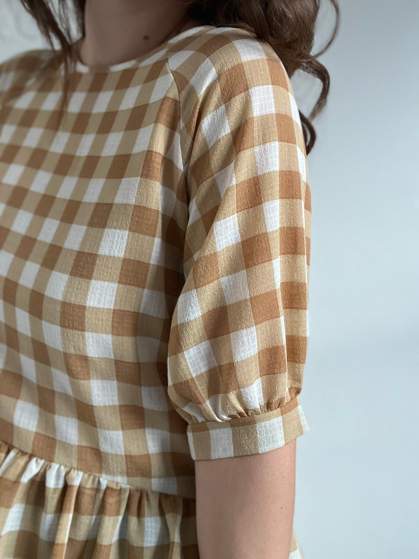 Gingham Neutral Top - Sz. M