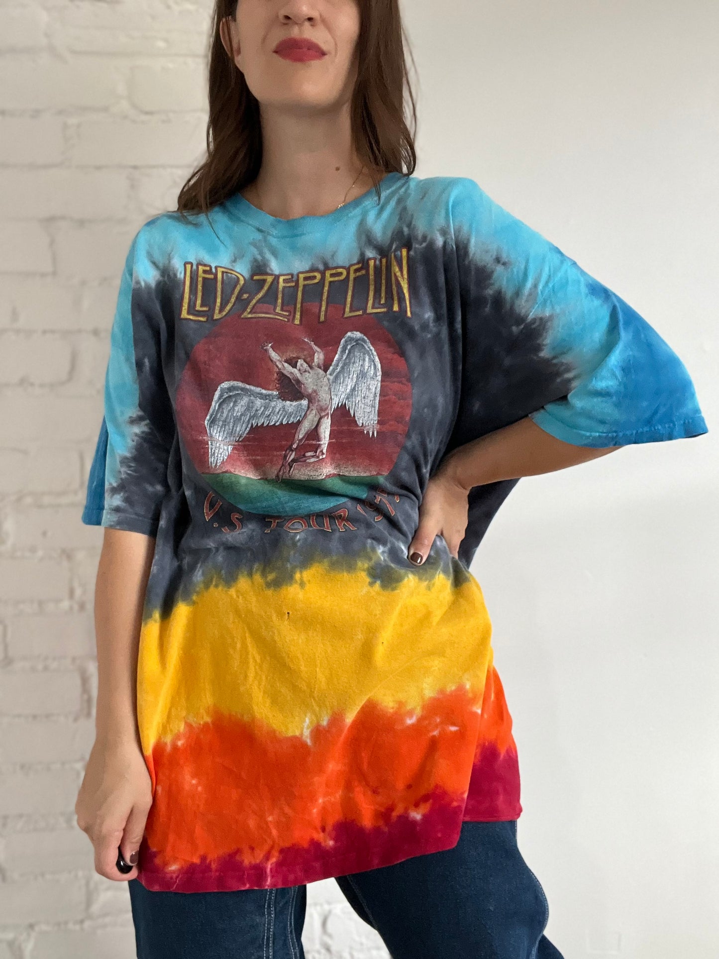 Led Zepplin US Tour 1975 Tie Dye Shirt - 3XL
