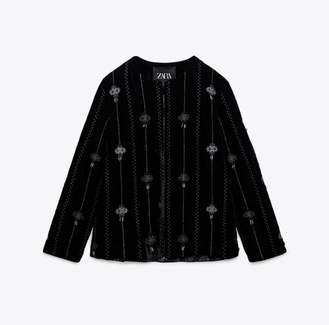 Zara Embroidered Velvet Jacket - S (oversized)