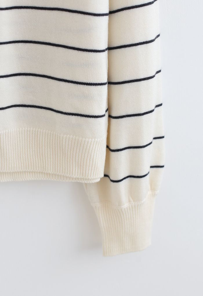 Striped Luxury Knit Sweater - M