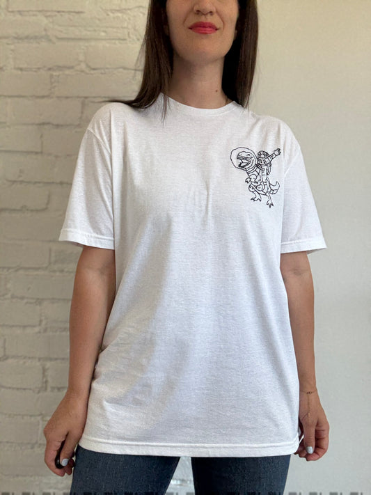 Astronaut Dinosaur Stitch T-Shirt - Size L (Unisex)