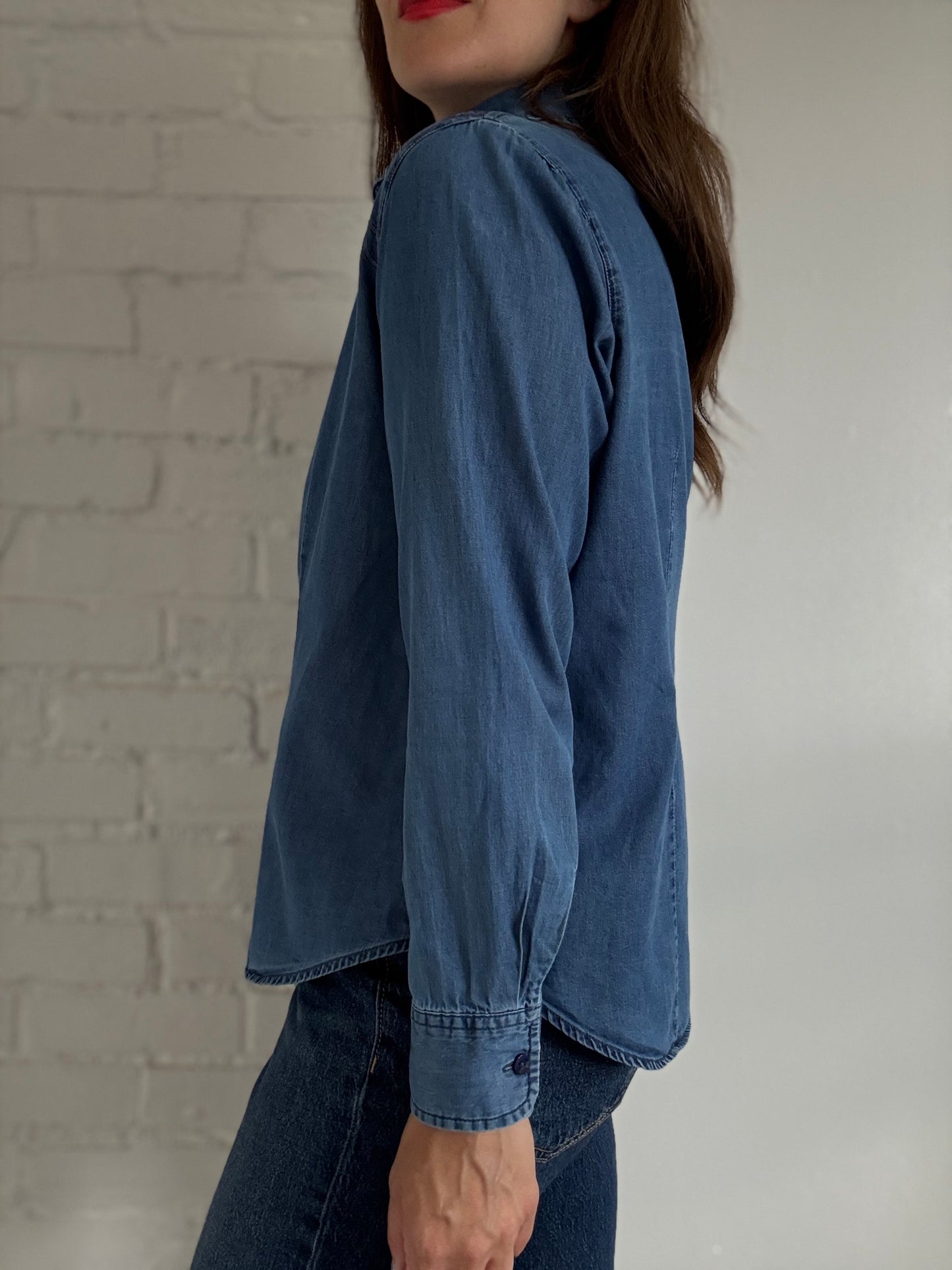 Chambray Cotton Denim Shirt - Size L