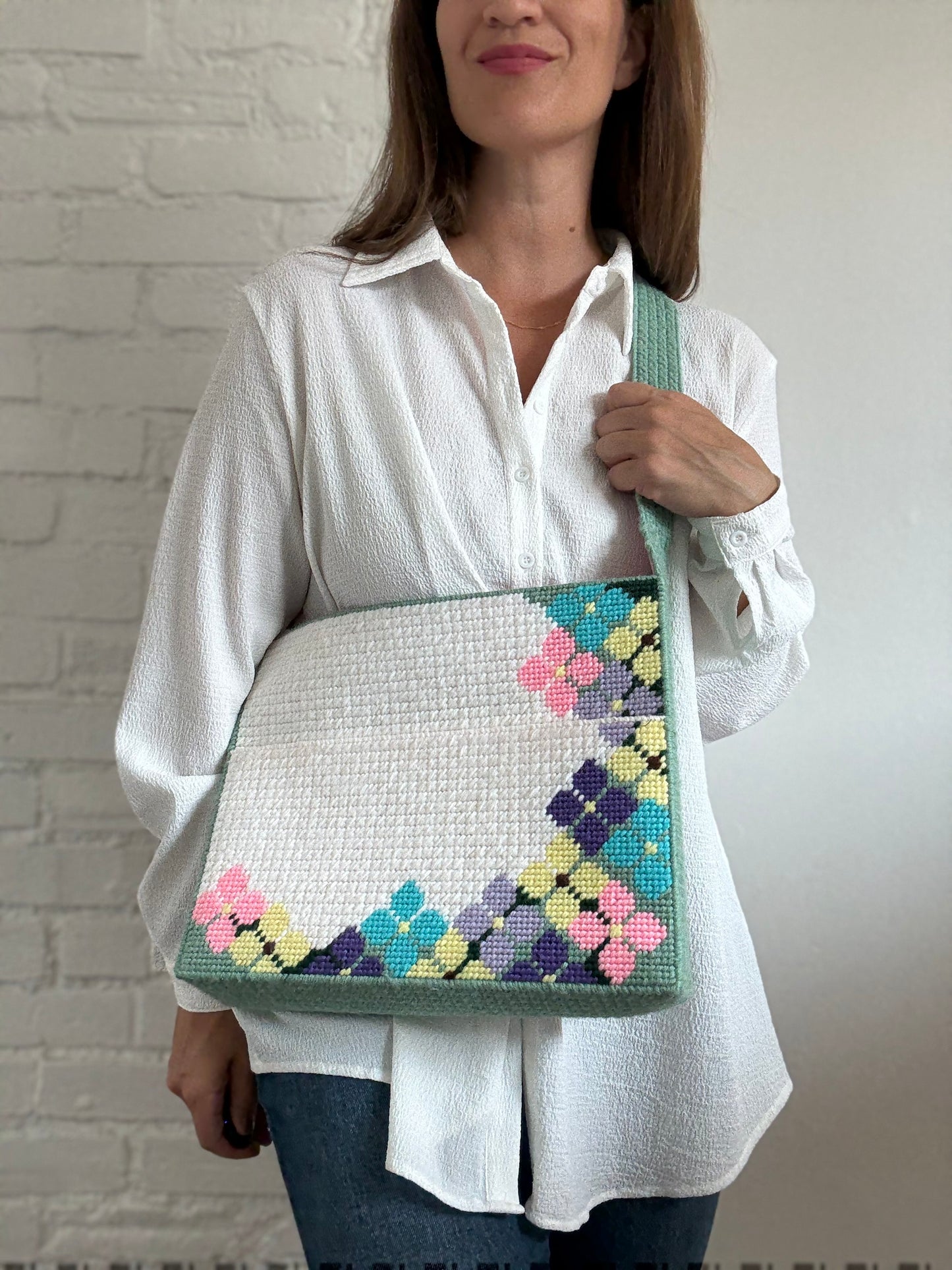Crochet Floral Laptop Bag