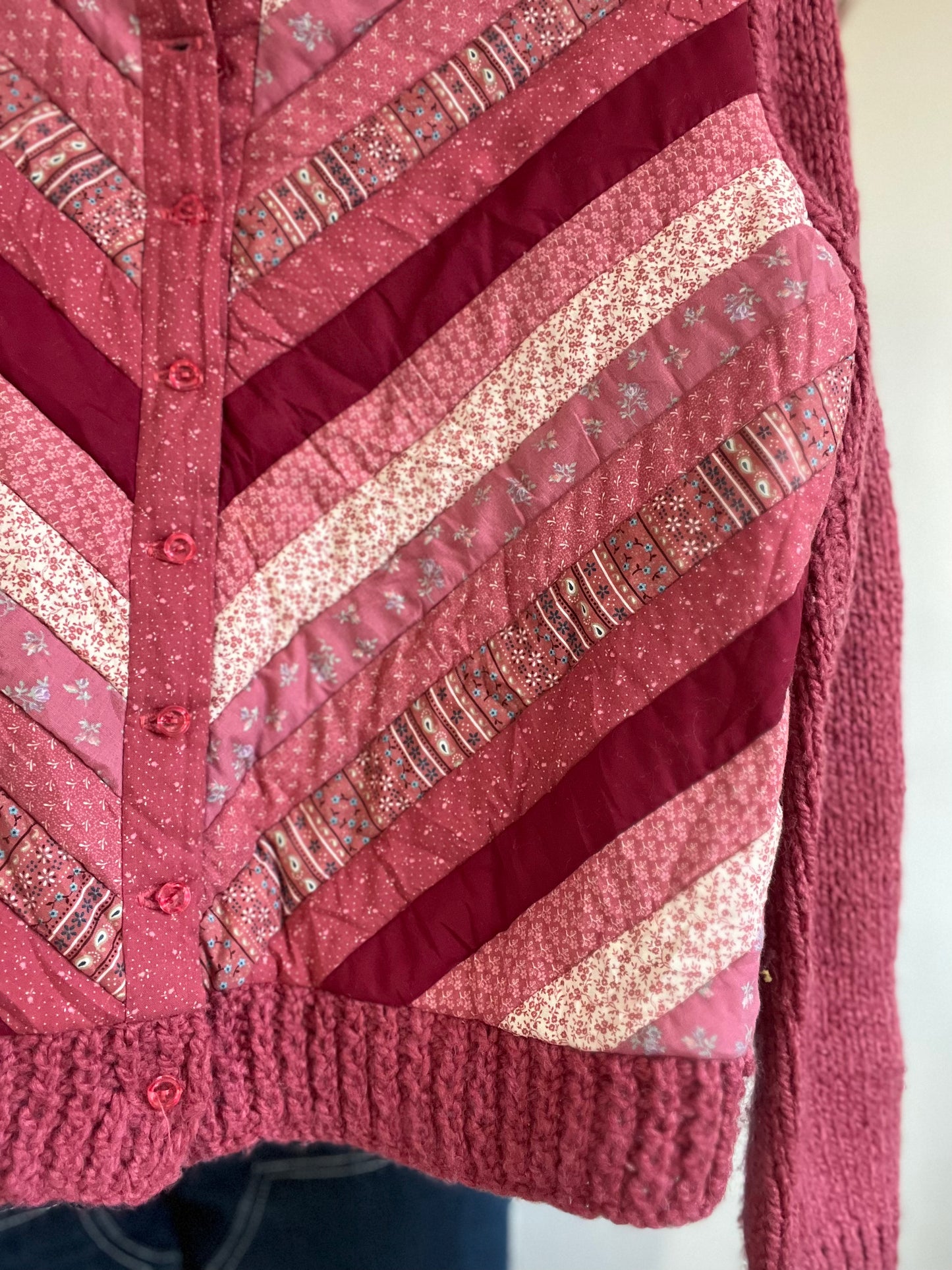 Handmade Love Quilt Cardigan - S/M