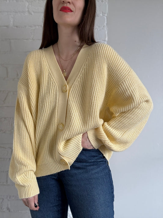 Butter Yellow Knit Cardigan - Sz. XXL