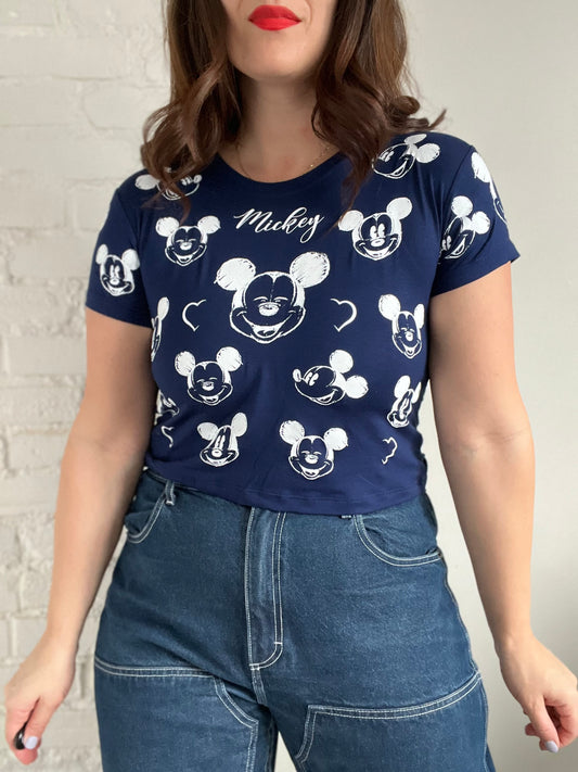 Mickey Mouse Crop T-Shirt - Size S