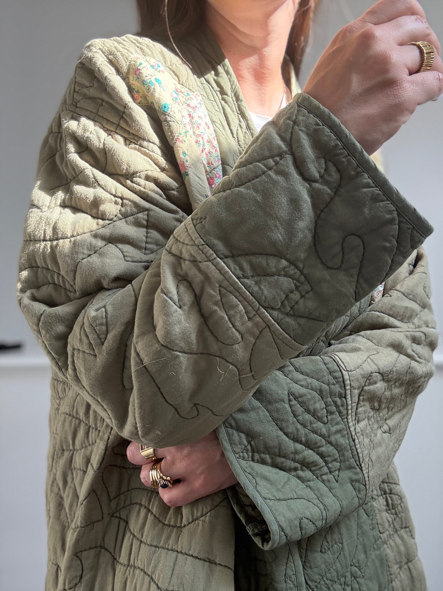 Anthro Quilted Patchwork Jacket - Size XL