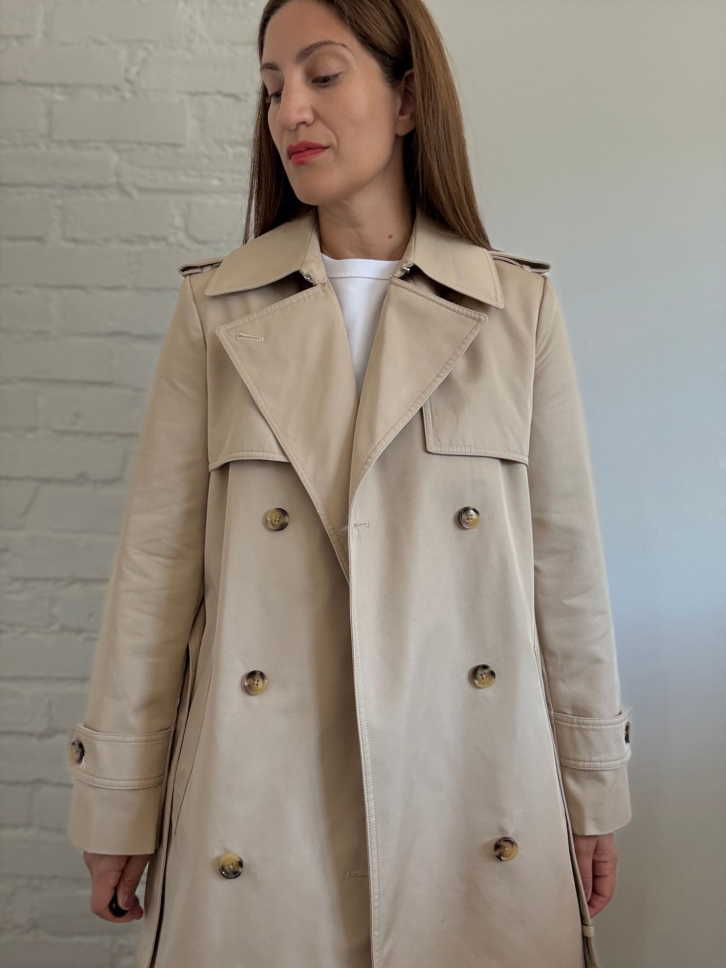 MANGO Trench Coat with Belt - Size M