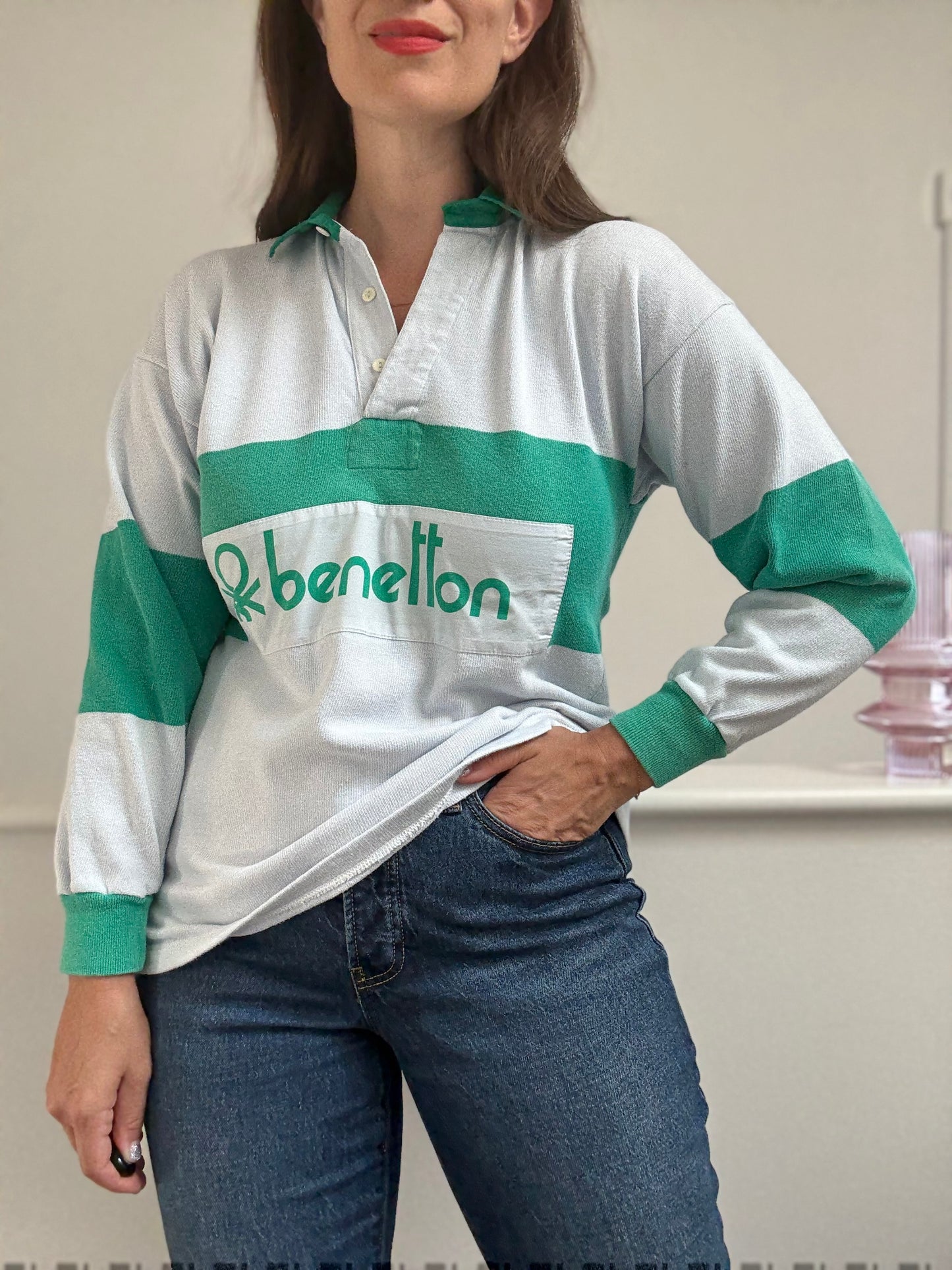 90s Benetton Polo Rugby Shirt - Size M/L