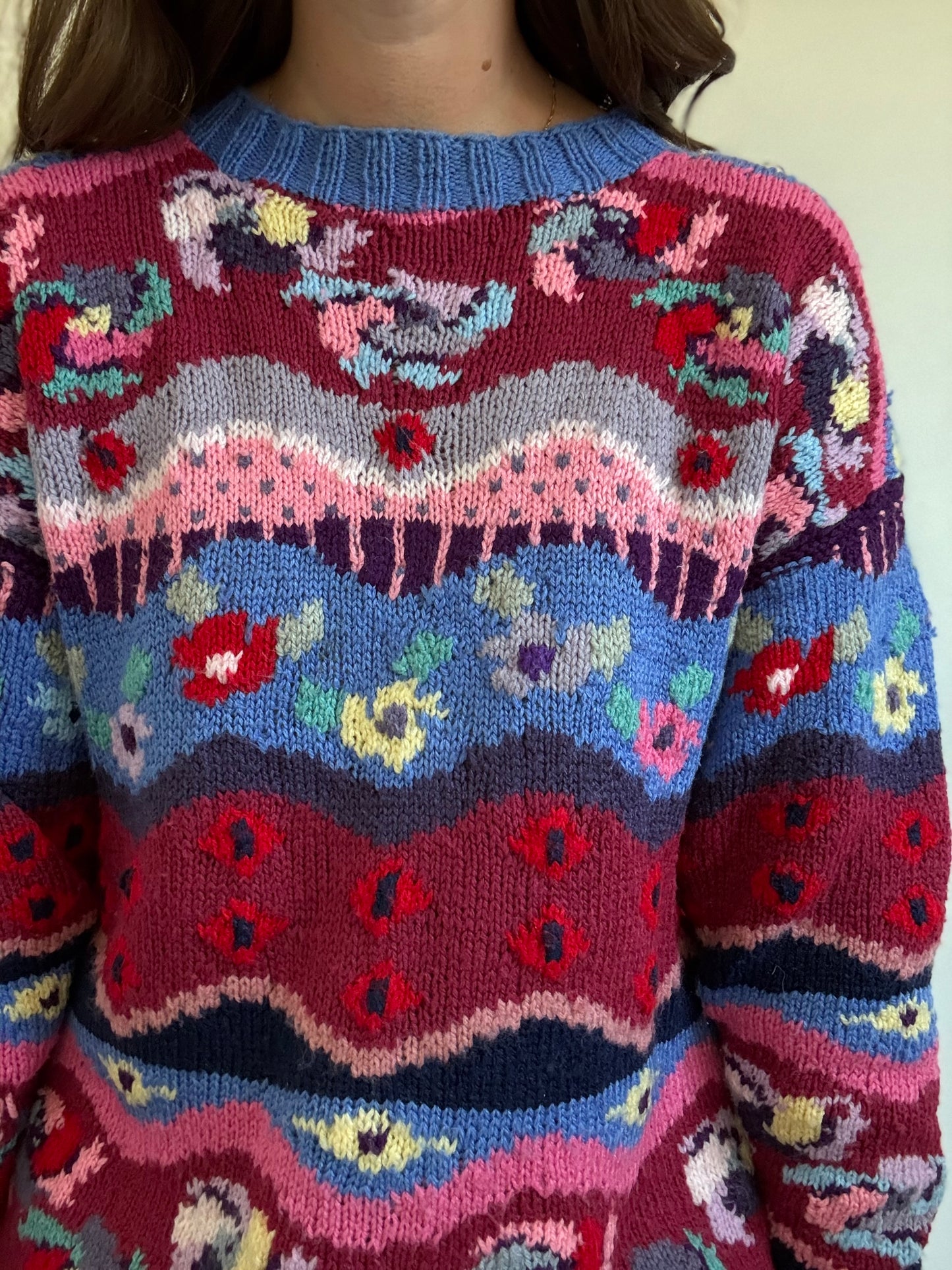 Vintage Abstract Knit Sweater - Size L
