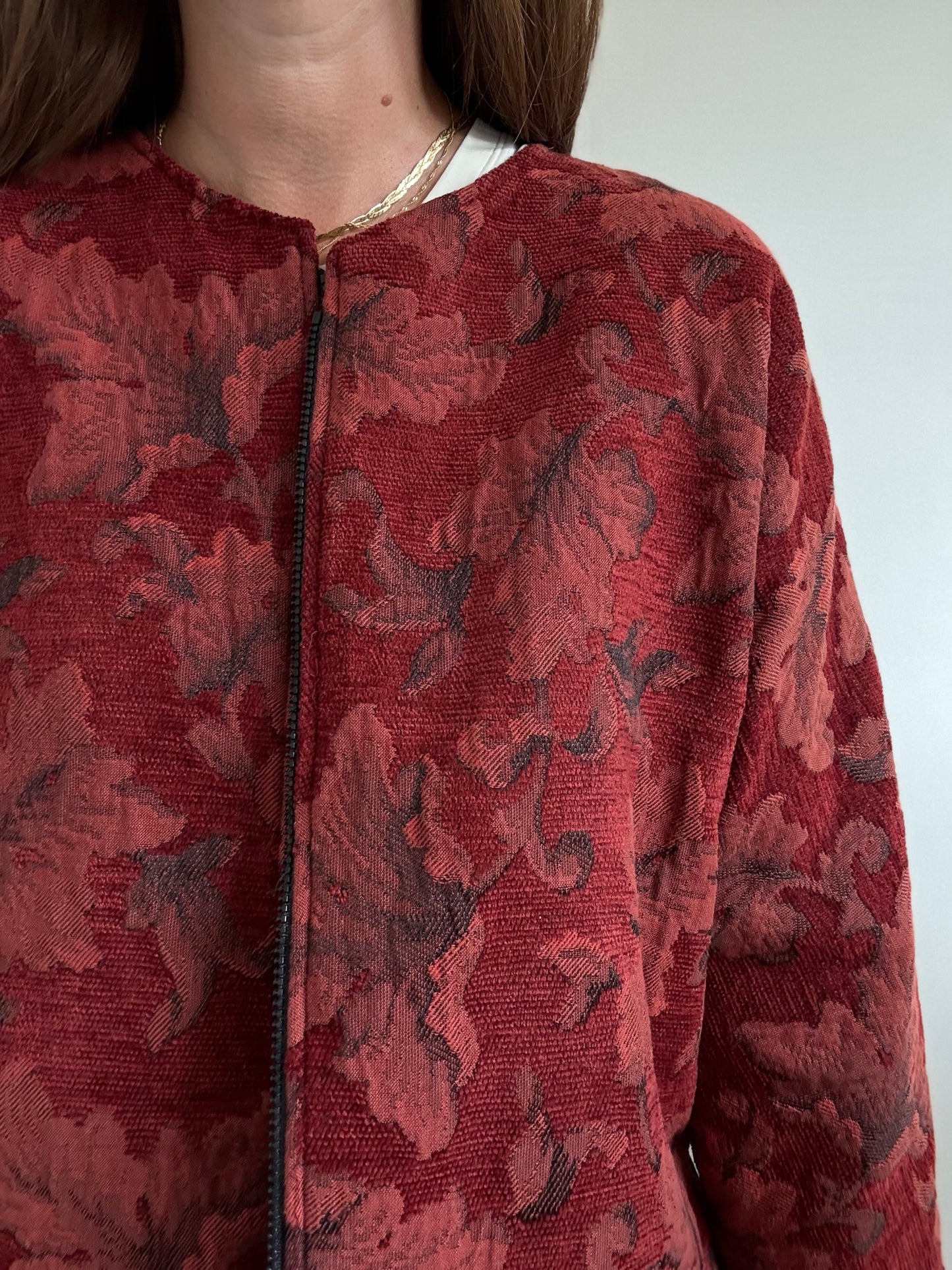 Floral Quilt Texture Jacket - Size XL