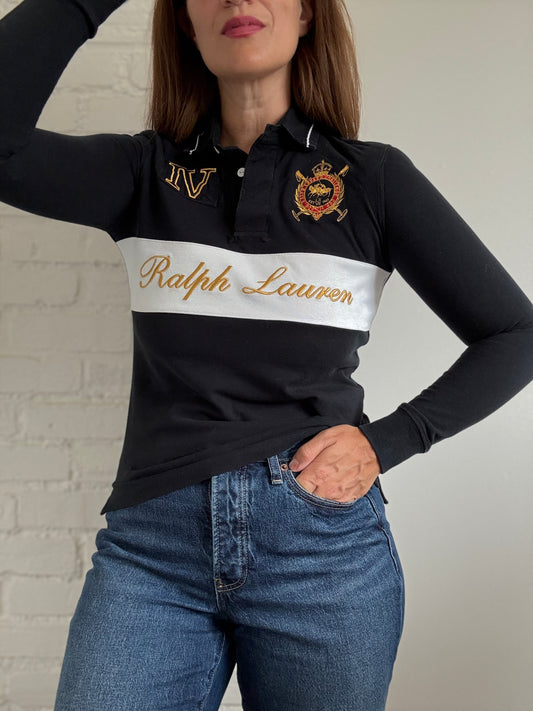 80s Vintage Ralph Lauren Rugby Shirt - Size XS/S