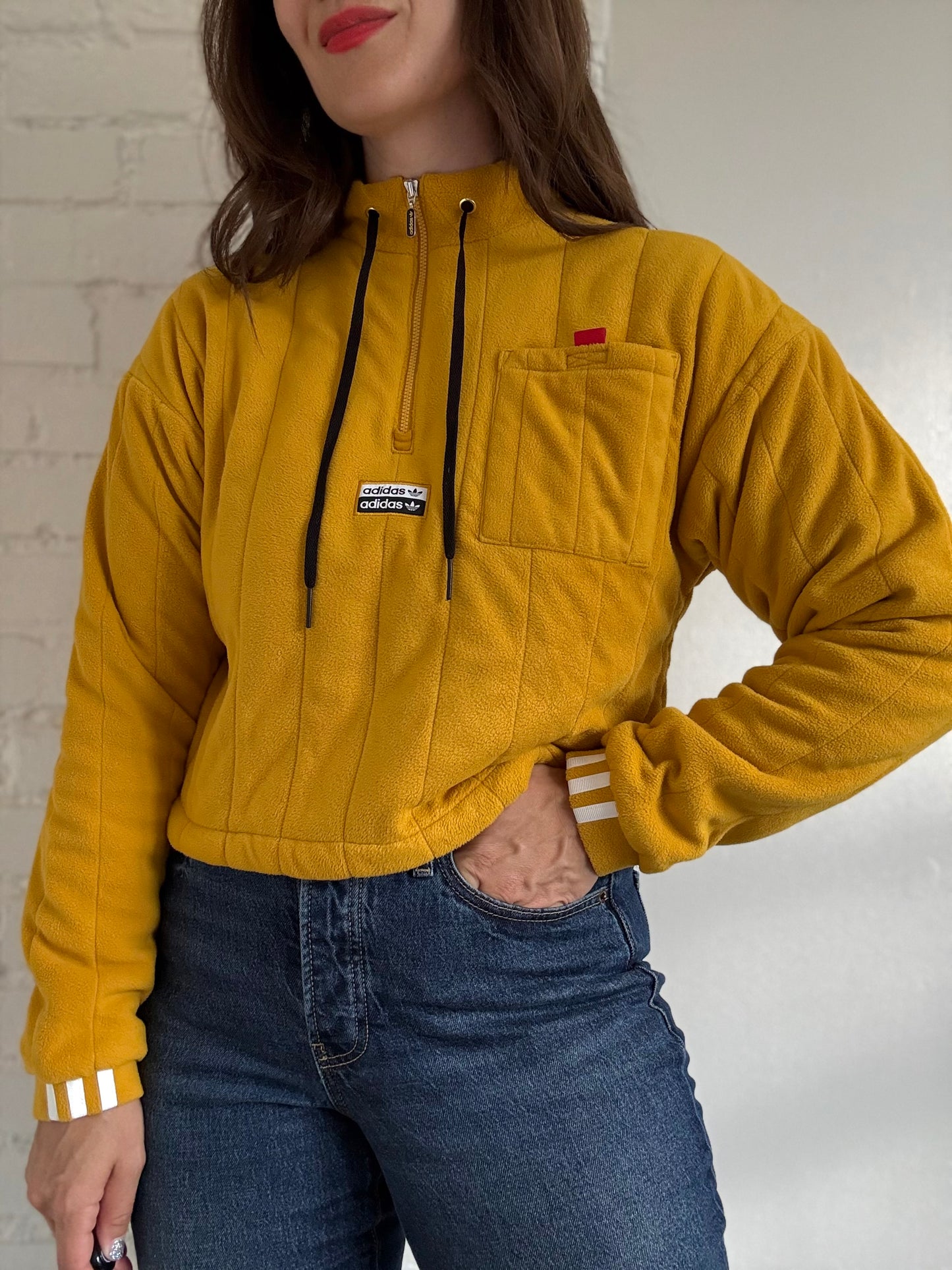 Adidas Ryv Quarter Zip Fleece - Size S