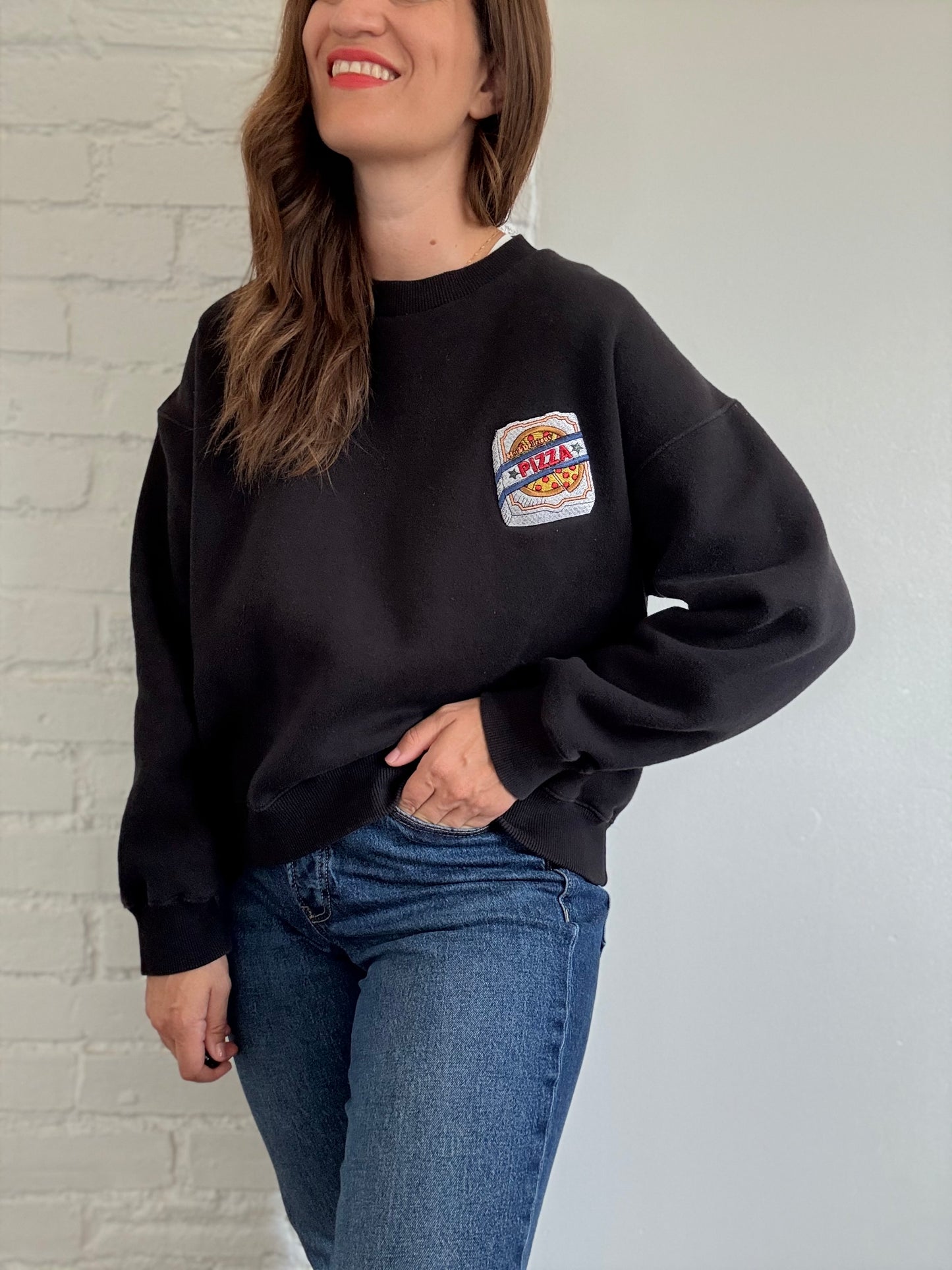 Pizza Plush Crewneck Sweater - Size M/L