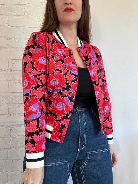 Punchy Floral Bomber - M