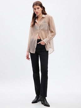 Sheer Organza Big Shirt - Size S (oversized)
