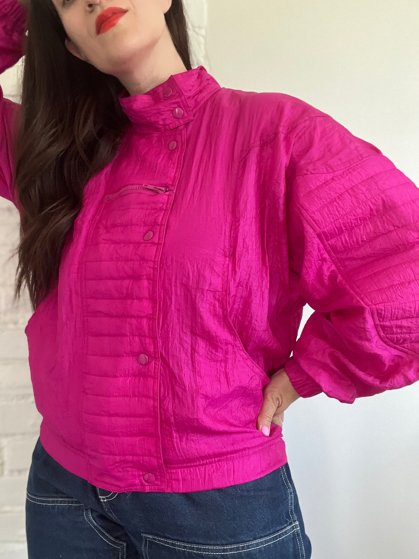 Hot Pink Panel Track Jacket - M/L