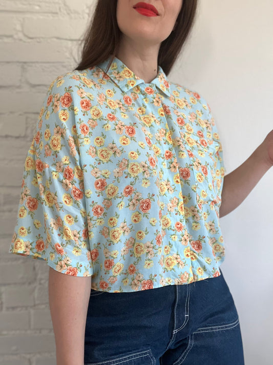Zara Crop Floral Shirt - M